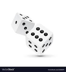 Dice design isolated on white two casino Vector Image