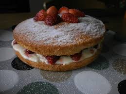 The filling is between the two sponge cakes. Recipe Low Fat Victoria Sponge Memoirs Of An Amateur Cook