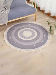 nordic style round retro floor mat hand