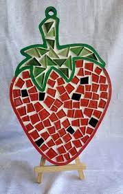 Glossy Red And Green Strawberry Mosaic