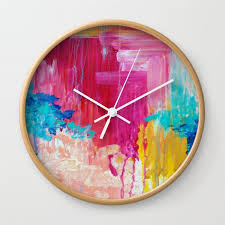 Rainbow Pastel Pink Color Wall Clock