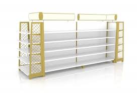 golden cosmetic display shelves