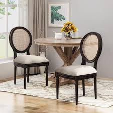 Noble House Govan Wooden Dining Chair Set Of 2 Beige