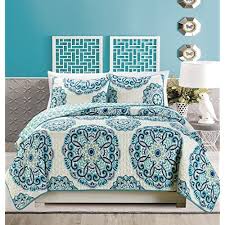 cal king size bed cover turquoise