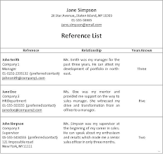 How To Write A Reference On Resume References List Examples Sample