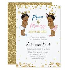 Prince And Princess Gender Reveal Invite Gold