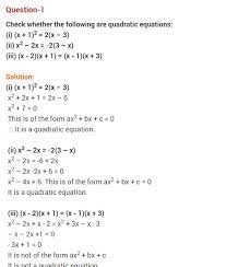 maths quadratic equations ex 4 1 q
