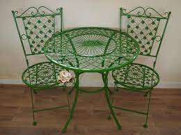 Green Patio Furniture Of Wrought Iron