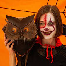 halloween leather owl crossbody bag