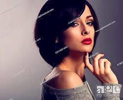 y beautiful makeup woman with short