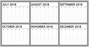 Free Printable 6 Month Calendar 2018 19 Download March 2019