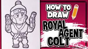 His super shreds cover and extends the bullet barrage! How To Draw Royal Agent Colt Brawl Stars Youtube