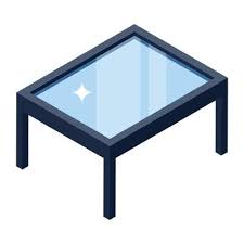 Isometric Icon Of Glass Table Coffee