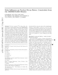 Pdf Solar Influence On Nuclear Decay Rates Constraints