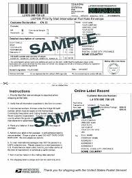 Sample Priority Mail International Flat Rate Envelope Shipping Label
