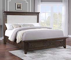 Gray Upholstered King Bed With