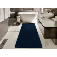 Enjoy free shipping and easy returns every day at kohl's. Ottomanson Solid Design Navy Blue 2 Ft 2 In X 6 Ft Non Slip Bathroom Rug Runner Sft870016 2x6 The Home Depot