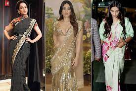 Beautiful georgette saree designs sported by bollywood actresses. The Best Looks Of Indian Actresses In Sarees