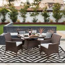 Wicker Dining Chairs Patio Dining Table