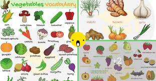 fruits and vegetables list names and