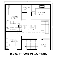 30x30 Floor Plan 2bhk 900 Sqft Floor