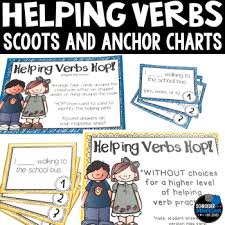 Helping Verbs Task Cards And Anchor Charts