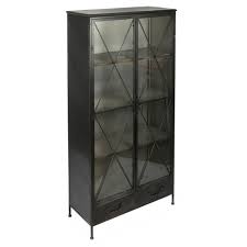 Industrial Glass Metal Bookcase
