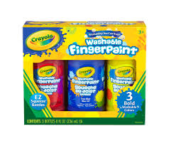 Crayola Fingerpaint Washable Bold Colors 3 3 Pack 8 Fl Oz Bottles