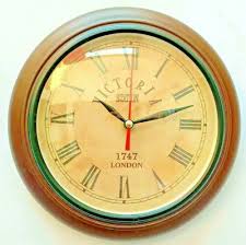 Antique Wooden Wall Clock World Time