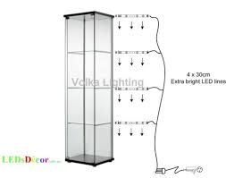 glass display cabinet lights warm white