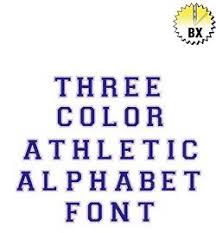 Three Color Athletic Fonts For Machine Embroidery