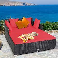 Costway Outdoor Patio Rattan Daybed