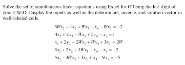 simultaneous linear equations using
