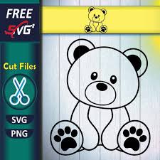 teddy bear svg free cute bear coloring