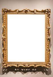 Vertical Old Baroque Painting Frame On Wall