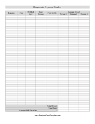 Roommate Expense Tracker Template
