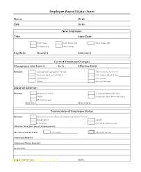 Payroll Change Form Template Employment Status Salary Free