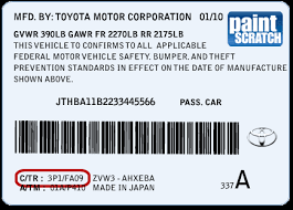 Lexus Touch Up Paint Color Code And Directions For Lexus