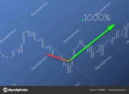 Trend Line Up On Stock Chart Background 3d Illustration