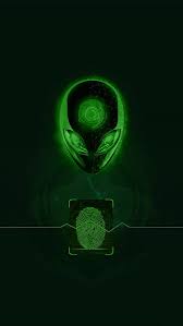Fingerprint, green, tech, alien, phone ...