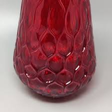 1960 Beautiful Red Vase In Murano Glass