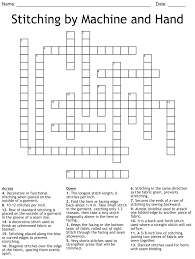 sching by machine and hand crossword