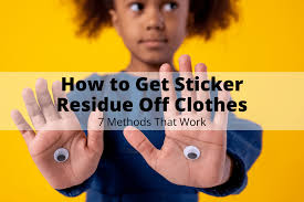 how to get sticker residue off clothes