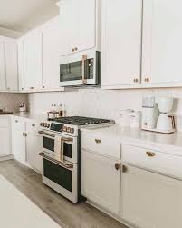 all white kitchen with white appliances