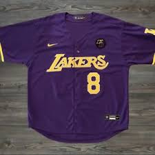 Shop ladies los angeles lakers jerseys and clothing at fanatics. Kobe Bryant Black Mamba Jersey Mlb Style Purple Lakers 8 24 Kb Patch Size Xl Ebay