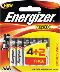 Energizer MAX – E92BP6 AAA Batteries 1.5v AAALR03 (4 Pack - 2 Free) | Help  Tech Co. Ltd