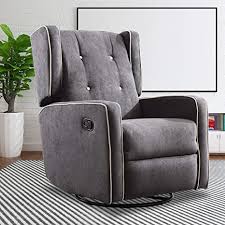 4.2 out of 5 stars 48. Amazon Com Canmov Swivel Rocker Recliner Chair Manual Reclining Chair Single Seat Reclining Chair Smoke Gray Kitchen Dining