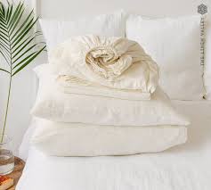 Off White Set Of Linen Sheets Ivory