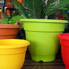 Plastic Green Garden Pots And Planters