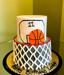 basketball hoop tiered cake cly